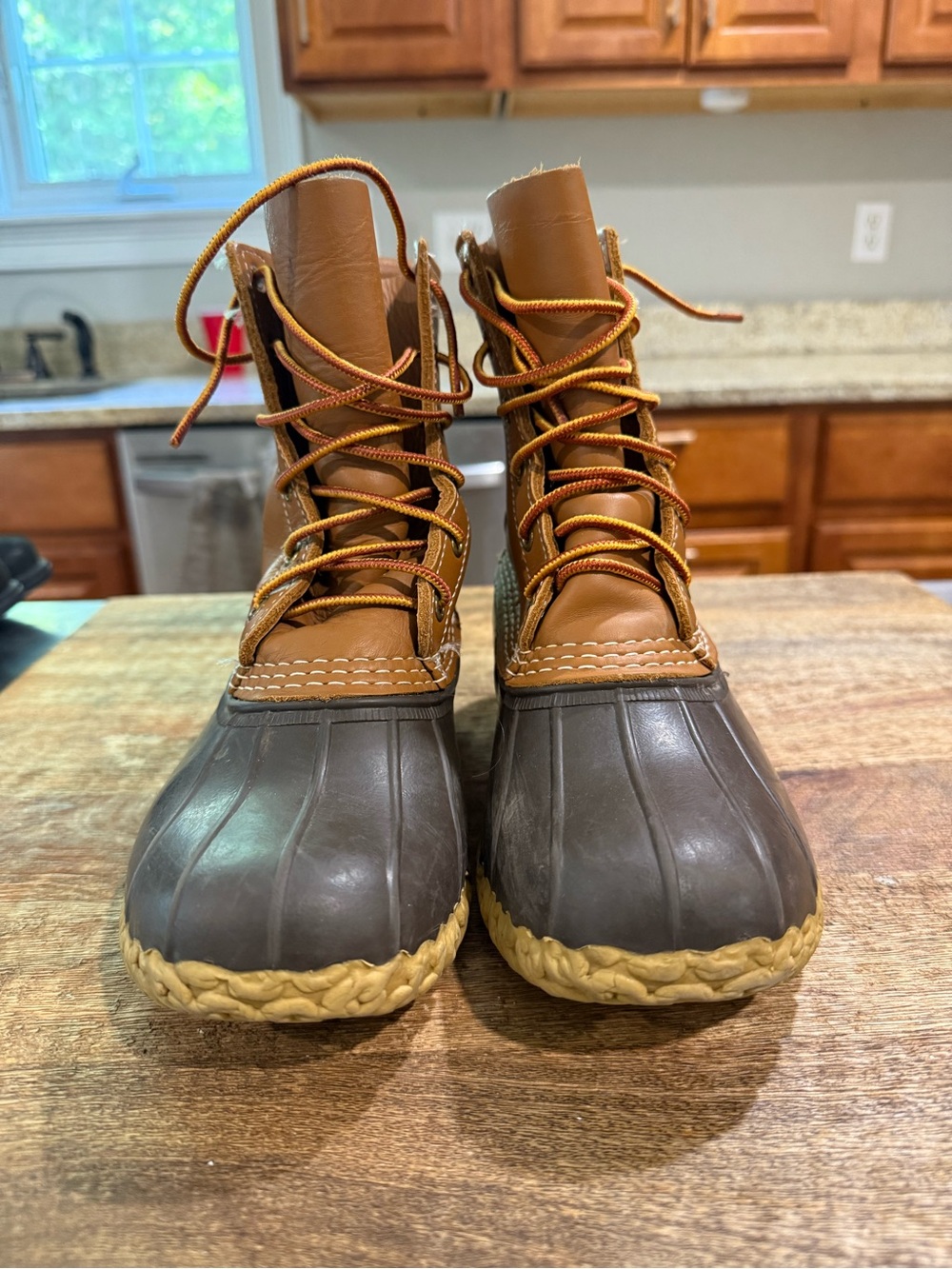 Women's Waterproof Winter Duck Boots - Brown Leather & Dark Rubber - Picture 8 of 10